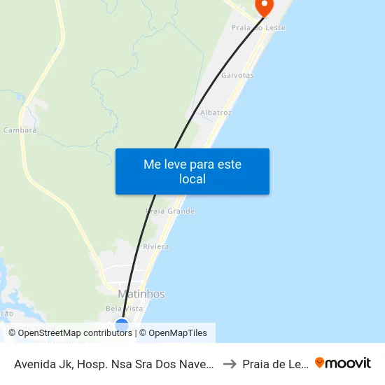 Avenida Jk, Hosp. Nsa Sra Dos Navegantes to Praia de Leste map