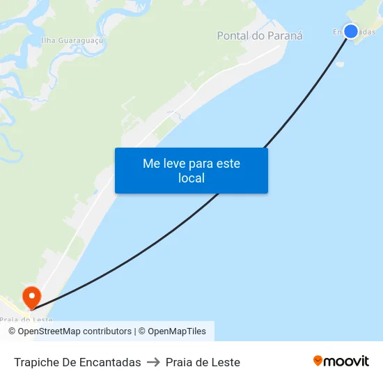 Trapiche De Encantadas to Praia de Leste map