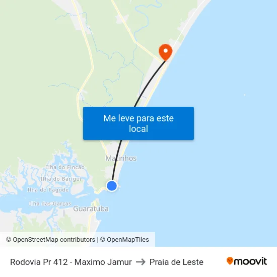 Rodovia Pr 412 - Maximo Jamur to Praia de Leste map