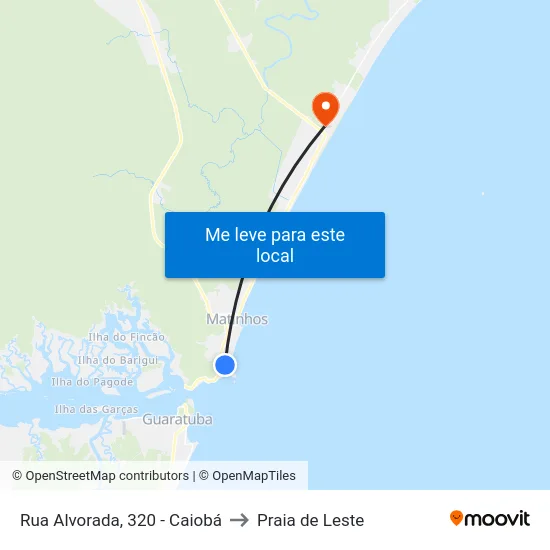 Rua Alvorada, 320 - Caiobá to Praia de Leste map