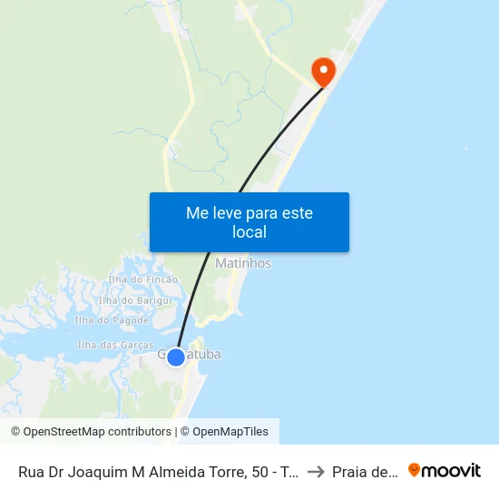Rua Dr Joaquim M Almeida Torre, 50 - Terminal Rodoviário to Praia de Leste map
