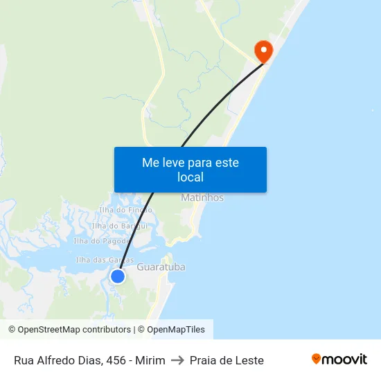 Rua Alfredo Dias, 456 - Mirim to Praia de Leste map