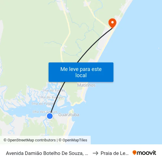 Avenida Damião Botelho De Souza, 1130 to Praia de Leste map