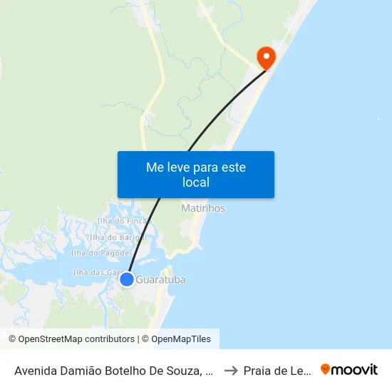 Avenida Damião Botelho De Souza, 2660 to Praia de Leste map