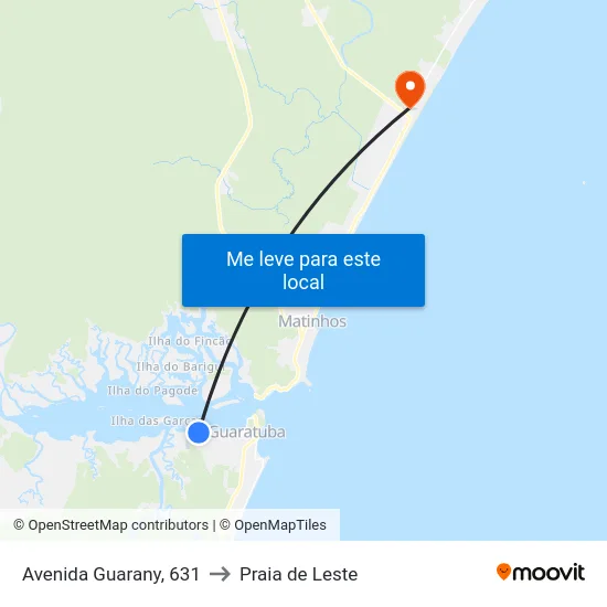 Avenida Guarany, 631 to Praia de Leste map