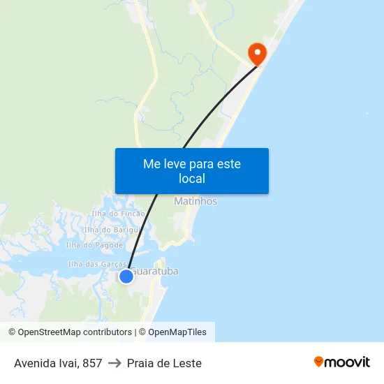Avenida Ivai, 857 to Praia de Leste map
