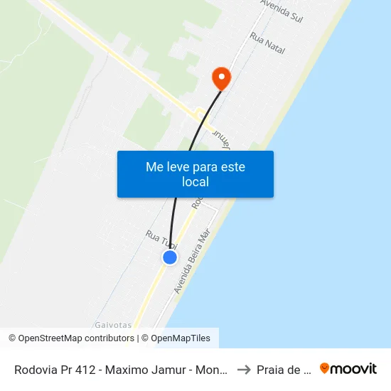 Rodovia Pr 412 - Maximo Jamur - Monções - Graciosa to Praia de Leste map