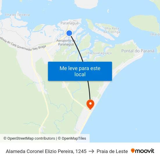 Alameda Coronel Elizio Pereira, 1245 to Praia de Leste map