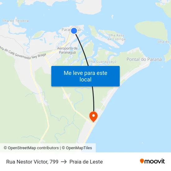 Rua Nestor Víctor, 799 to Praia de Leste map
