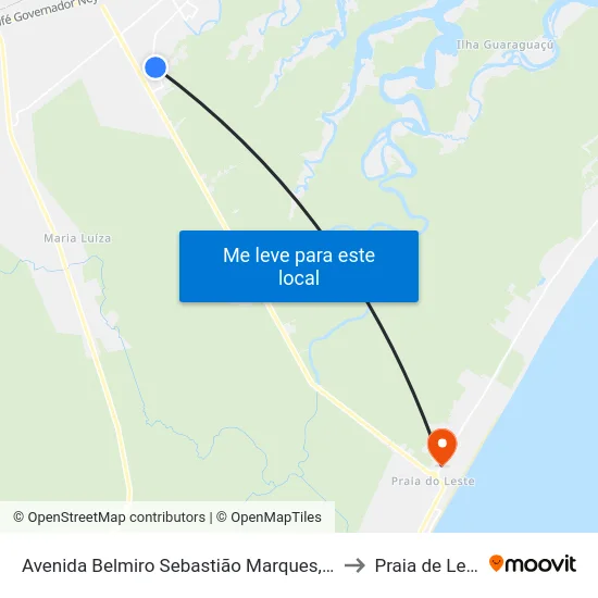 Avenida Belmiro Sebastião Marques, 3655 to Praia de Leste map