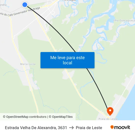 Estrada Velha De Alexandra, 3631 to Praia de Leste map