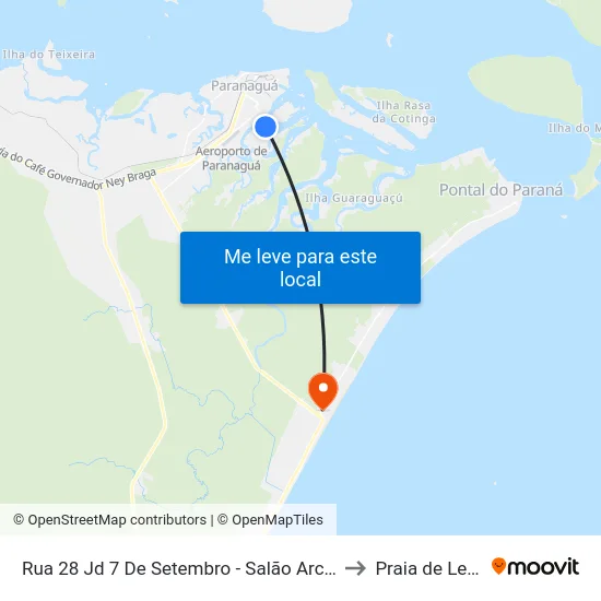 Rua 28 Jd 7 De Setembro - Salão Arco Íris to Praia de Leste map