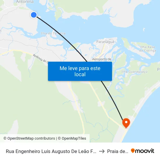 Rua Engenheiro Luís Augusto De Leão Fonseca, 997 - Capela to Praia de Leste map