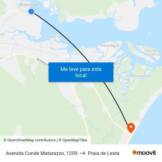 Avenida Conde Matarazzo, 1209 to Praia de Leste map