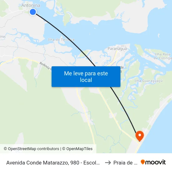 Avenida Conde Matarazzo, 980 - Escola Moysés Lupion to Praia de Leste map