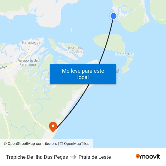 Trapiche De Ilha Das Peças to Praia de Leste map