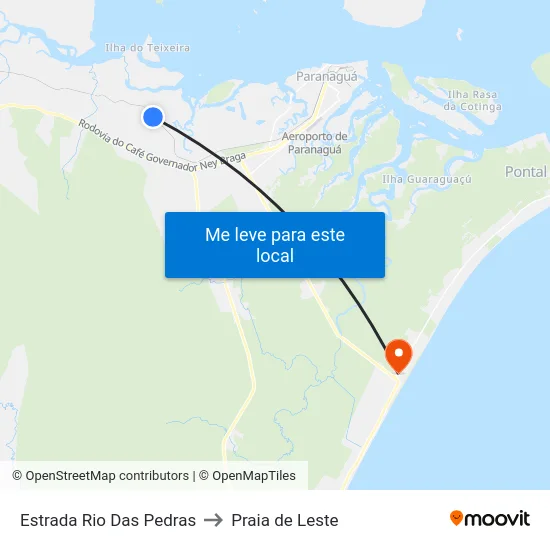 Estrada Rio Das Pedras to Praia de Leste map