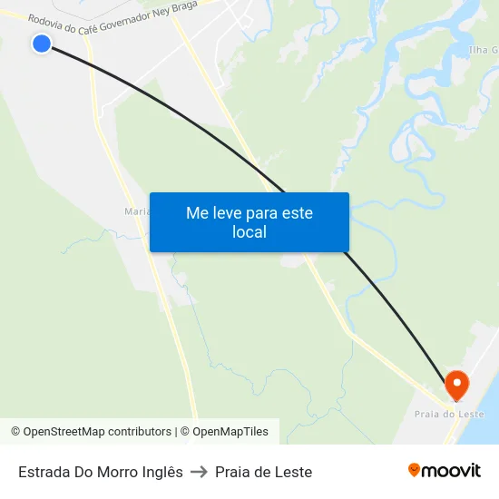 Estrada Do Morro Inglês to Praia de Leste map