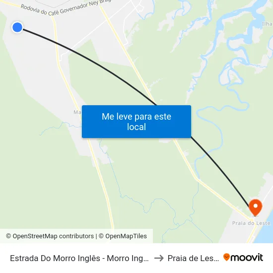 Estrada Do Morro Inglês - Morro Inglês to Praia de Leste map