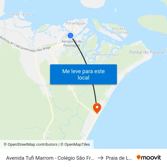 Avenida Tufi Marrom - Colégio São Francisco to Praia de Leste map