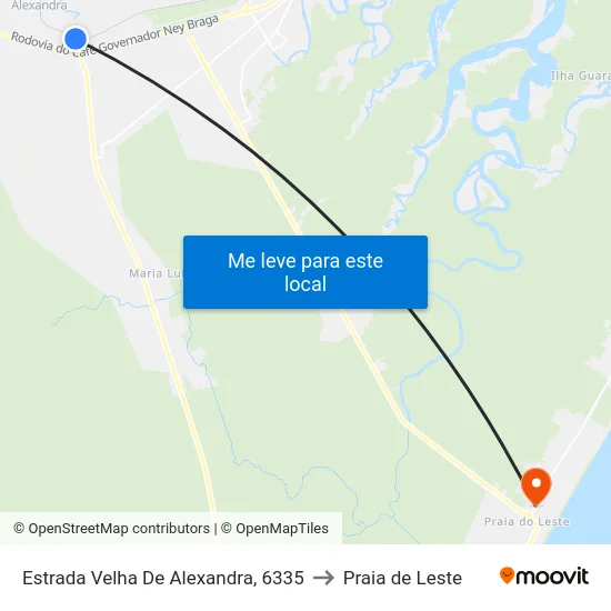 Estrada Velha De Alexandra, 6335 to Praia de Leste map