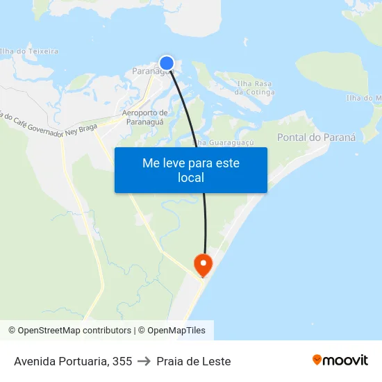 Avenida Portuaria, 355 to Praia de Leste map