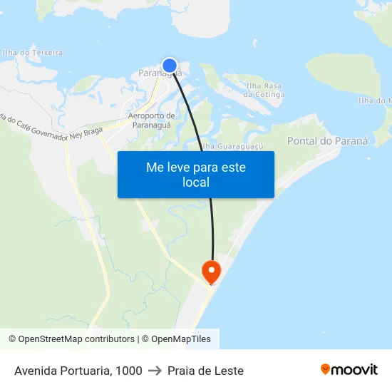 Avenida Portuaria, 1000 to Praia de Leste map