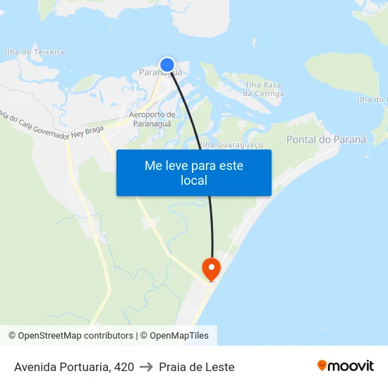 Avenida Portuaria, 420 to Praia de Leste map