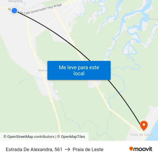 Estrada De Alexandra, 561 to Praia de Leste map