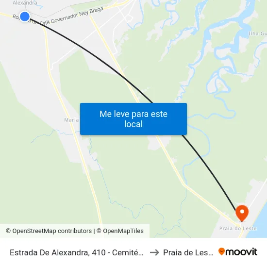 Estrada De Alexandra, 410 - Cemitério to Praia de Leste map