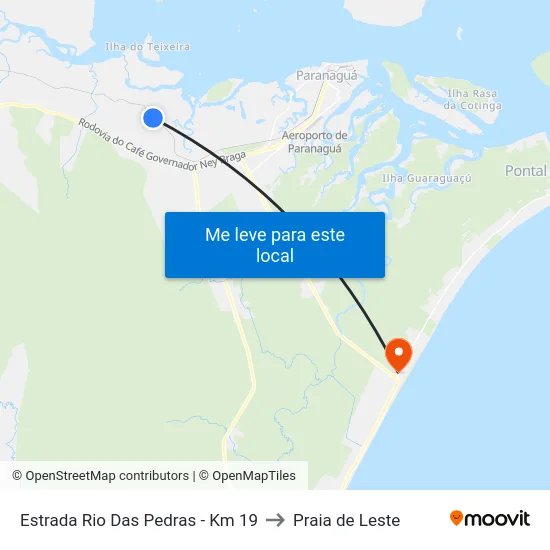 Estrada Rio Das Pedras - Km 19 to Praia de Leste map
