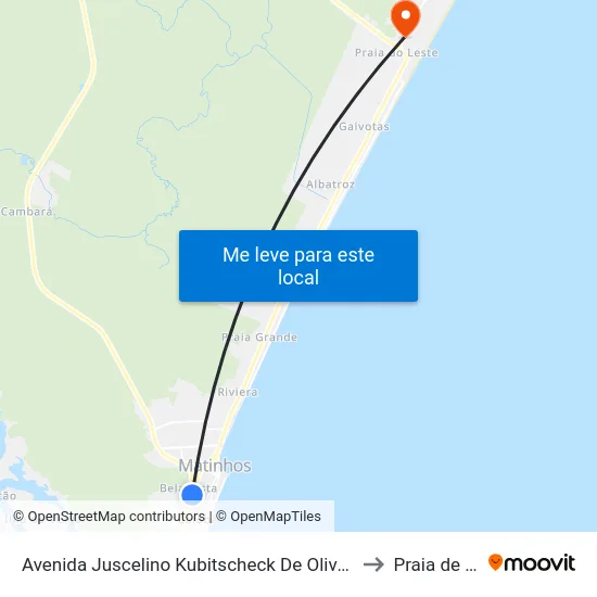 Avenida Juscelino Kubitscheck De Oliveira, 699 - Nissei to Praia de Leste map