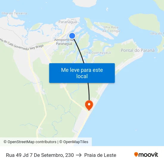 Rua 49 Jd 7 De Setembro, 230 to Praia de Leste map