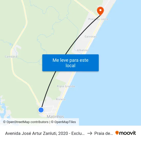 Avenida José Artur Zanluti, 2020 - Exclusivo Linha Municipal to Praia de Leste map