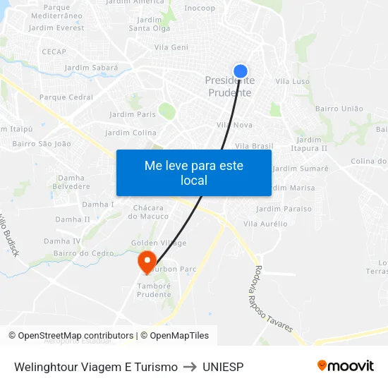 Welinghtour Viagem E Turismo to UNIESP map