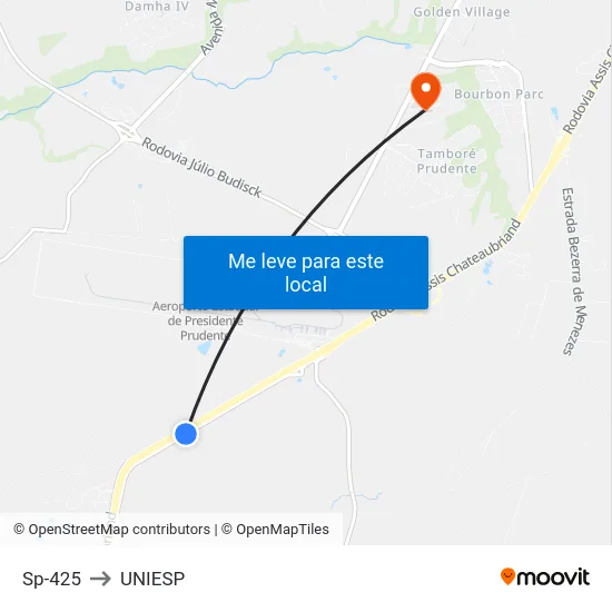 Sp-425 to UNIESP map