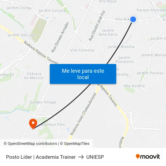 Posto Líder | Academia Trainer to UNIESP map