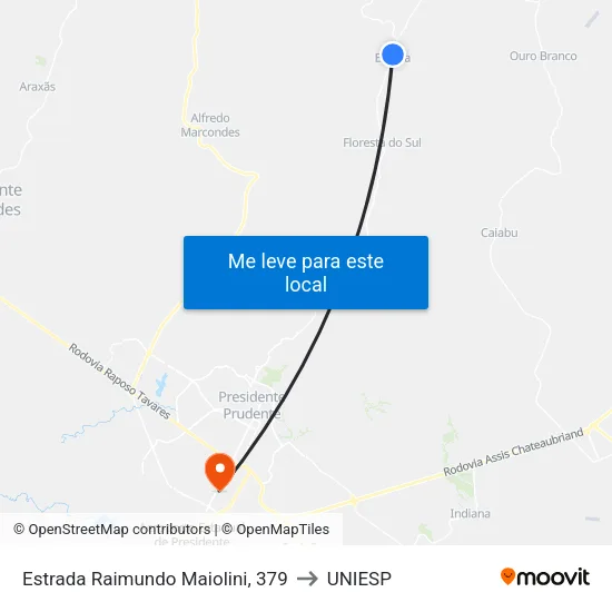 Estrada Raimundo Maiolini, 379 to UNIESP map