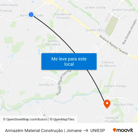Armazém Material Construção | Jomane to UNIESP map