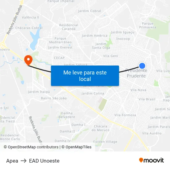 Apea to EAD Unoeste map