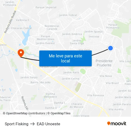 Sport Fisking to EAD Unoeste map