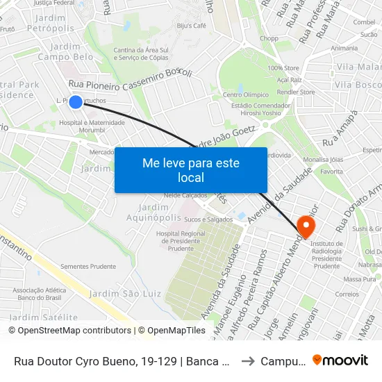 Rua Doutor Cyro Bueno, 19-129 | Banca Morumbi to Campus 1 map