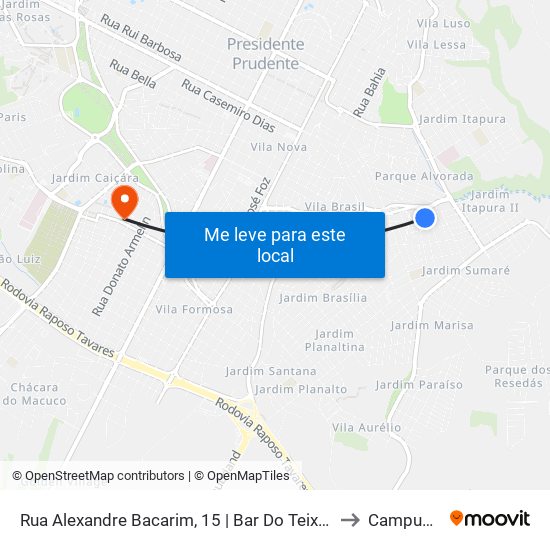 Rua Alexandre Bacarim, 15 | Bar Do Teixeira to Campus 1 map