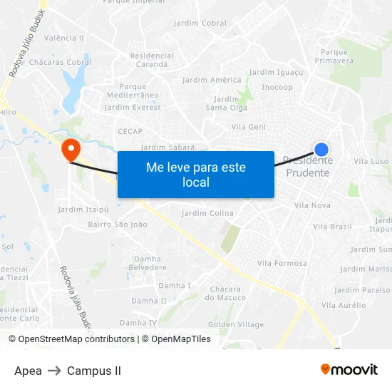 Apea to Campus  II map