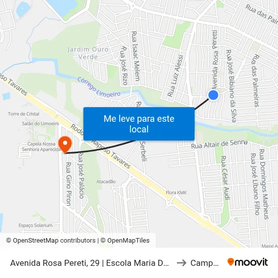 Avenida Rosa Pereti, 29 | Escola Maria Do Socorro to Campus  II map