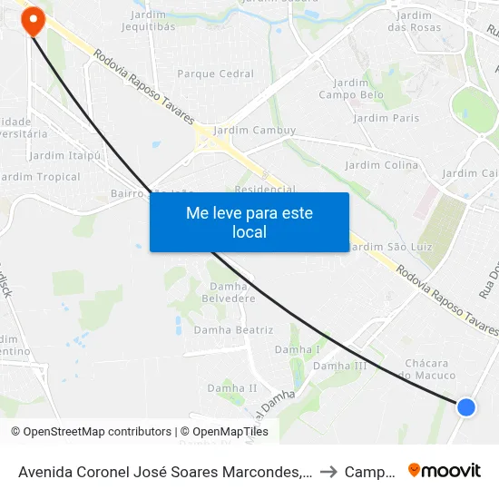 Avenida Coronel José Soares Marcondes, 4838-4936 to Campus  II map
