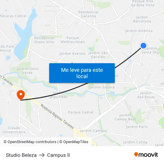 Studio Beleza to Campus  II map