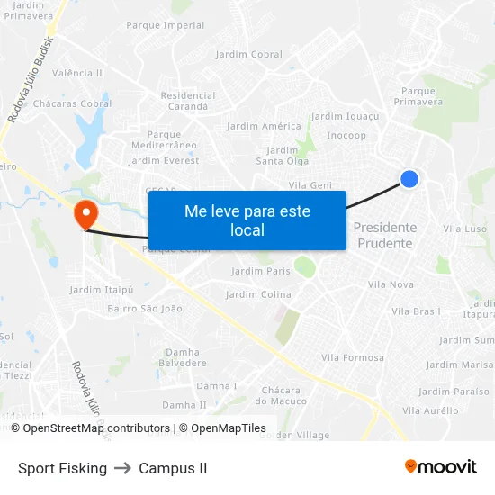 Sport Fisking to Campus  II map