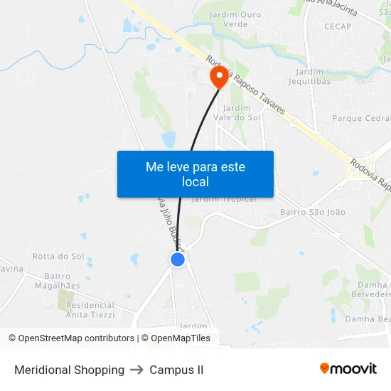 Meridional Shopping to Campus  II map