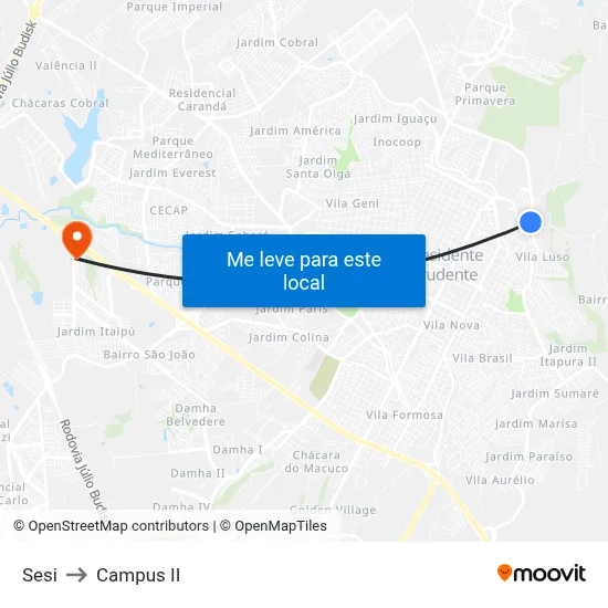 Sesi to Campus  II map